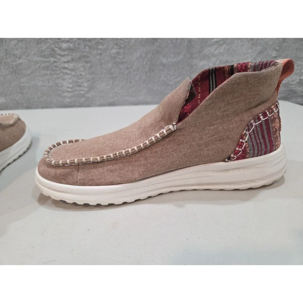 Hey Dude Denny Women's Brown Slip On Comfort Bootie Boots Shoes Size 10 Casual